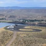 parking lot view from Wild Horse Monument near Vantage, WA